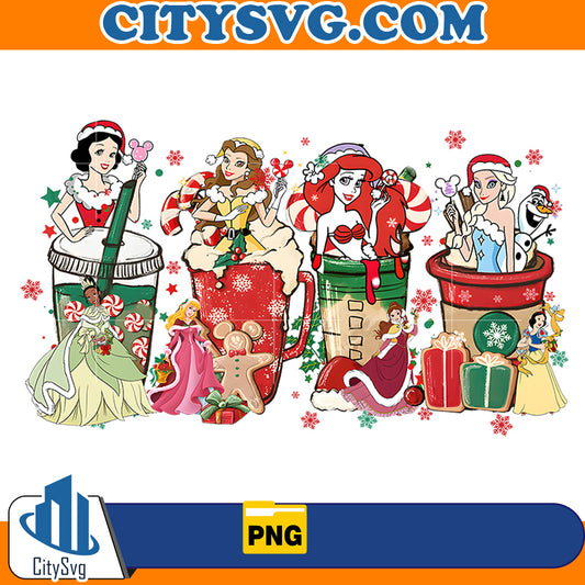 Disney Princess Chrismas Coffee Png