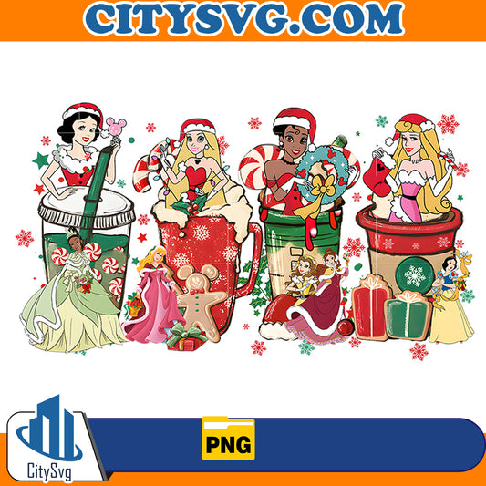 Disney Princess Chrismas Coffee Png