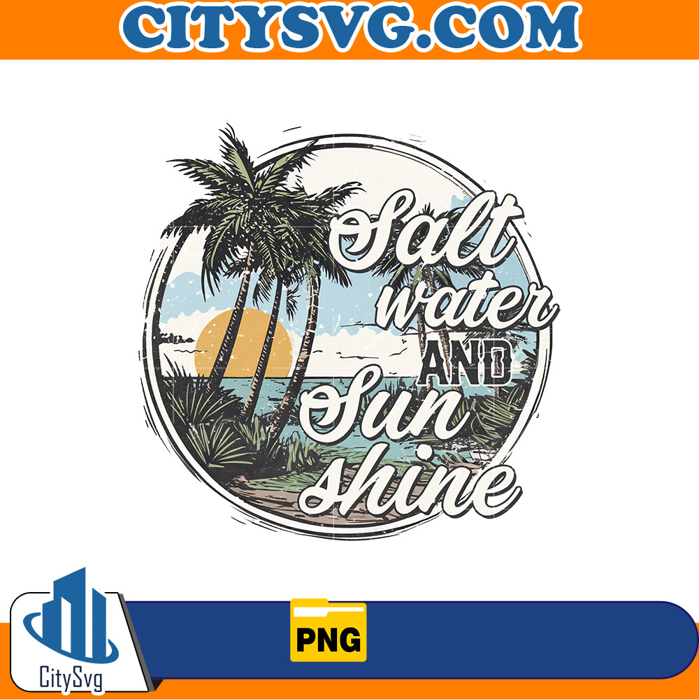 Salt water and sun shine png, Instant Download