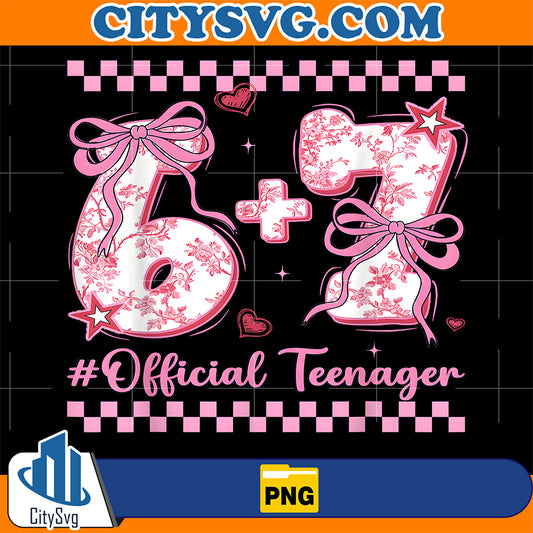13th-Birthday-Girls-13-Years-Official-Teenager-Six-Seven-Png