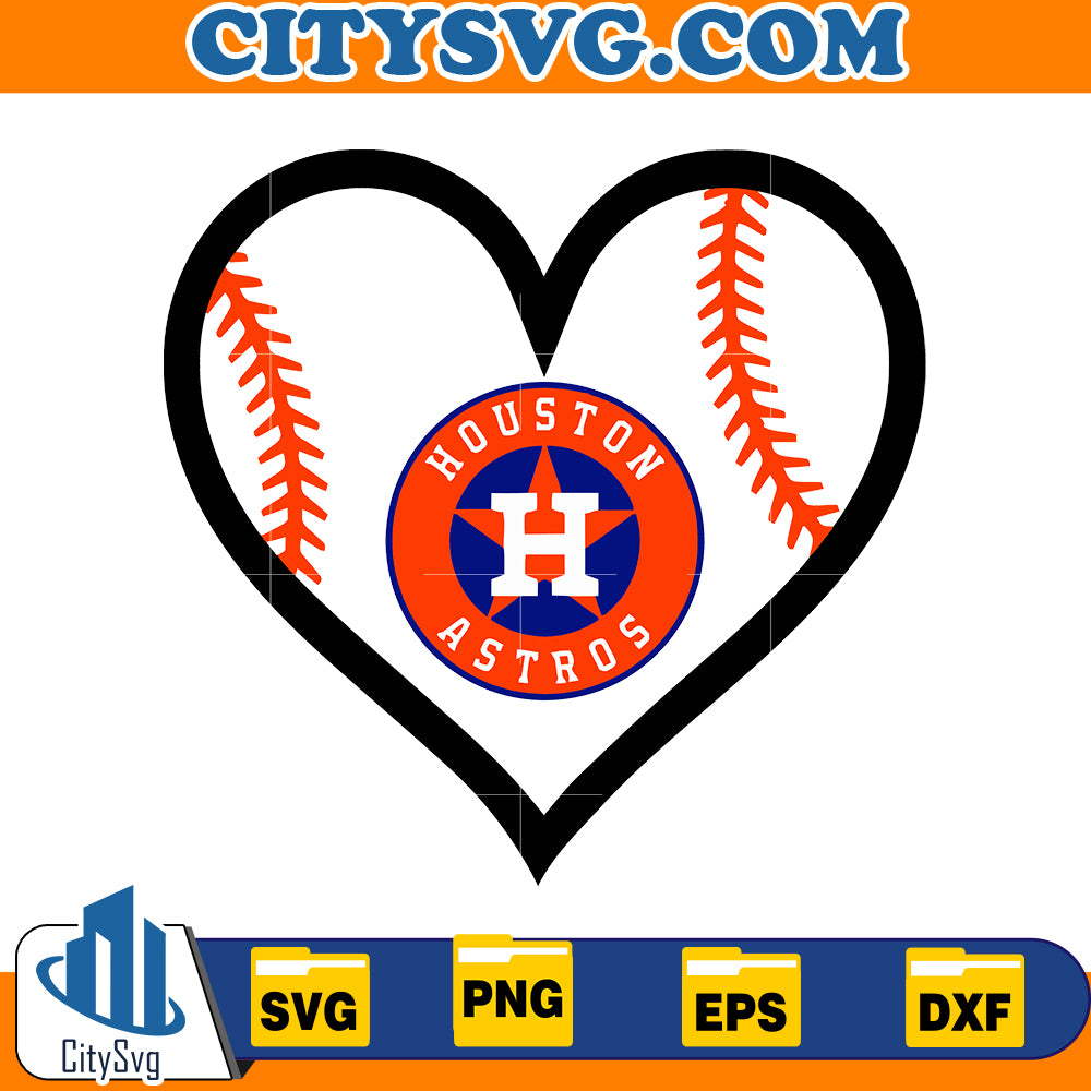 Heart Houston astros svg, Baseball Svg