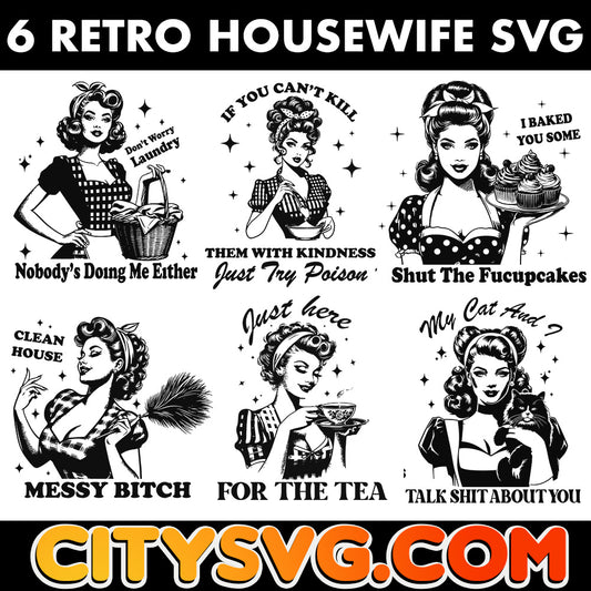 Retro Housewife Svg, Bundle 1950S Atomic Svg, Digital Download