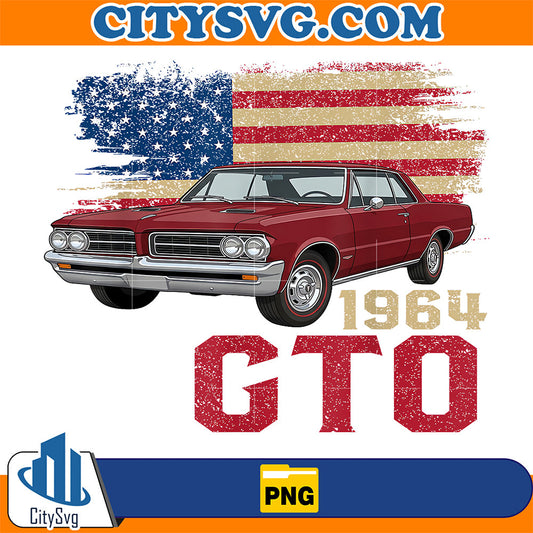 1964-GTO-American-Flag-Muscle-Car-Png