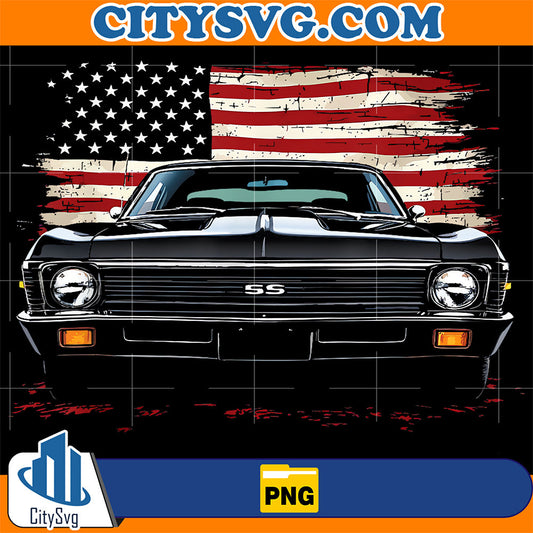 1972-72-Nova-SS-Front-Grill-Patriotic-American-Flag-Png