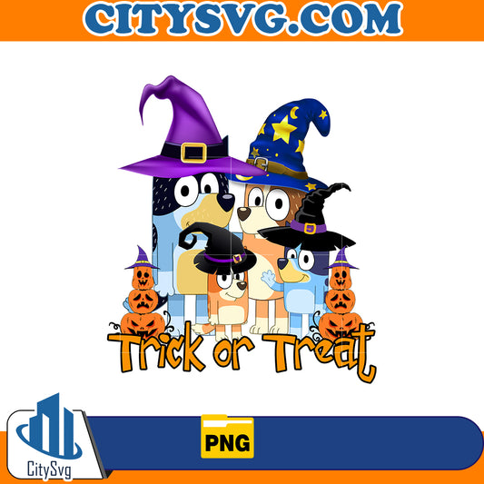 Trick or Treat bluey halloween Png