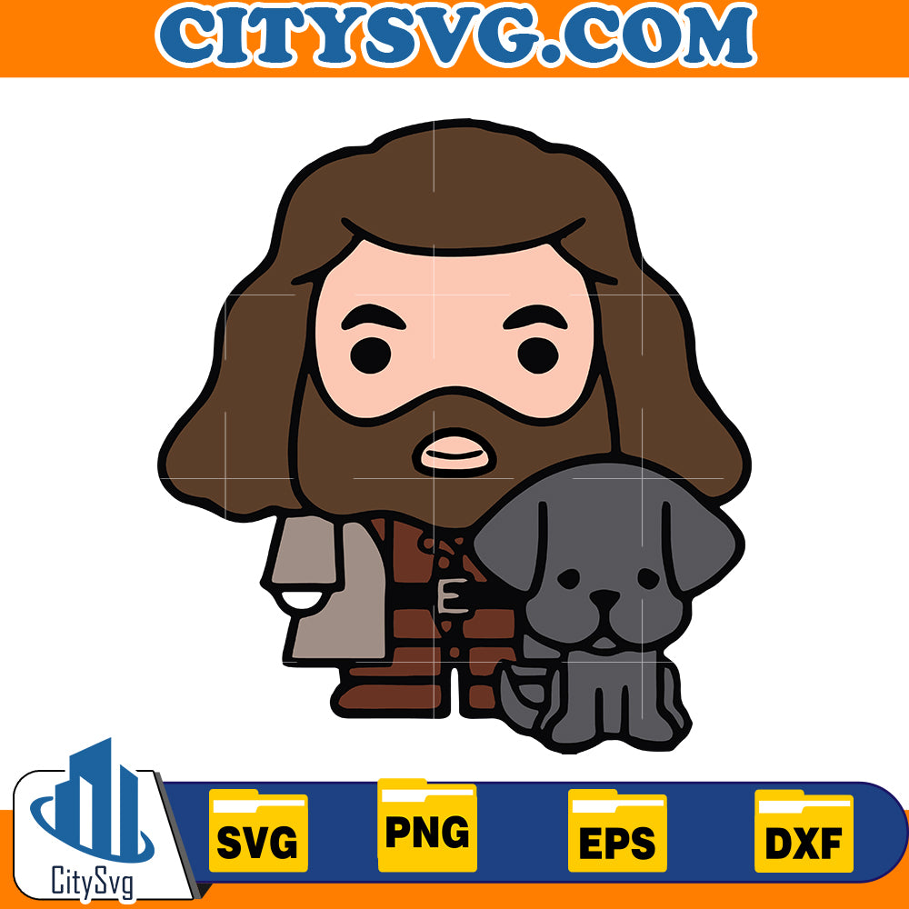 Chibi cute Rubeus Hagrid svg