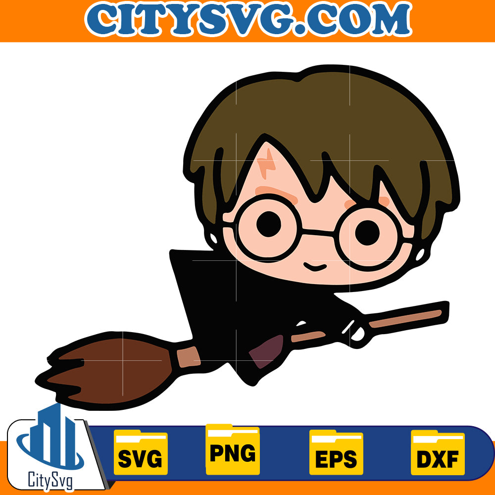 Chibi cute harry potter svg