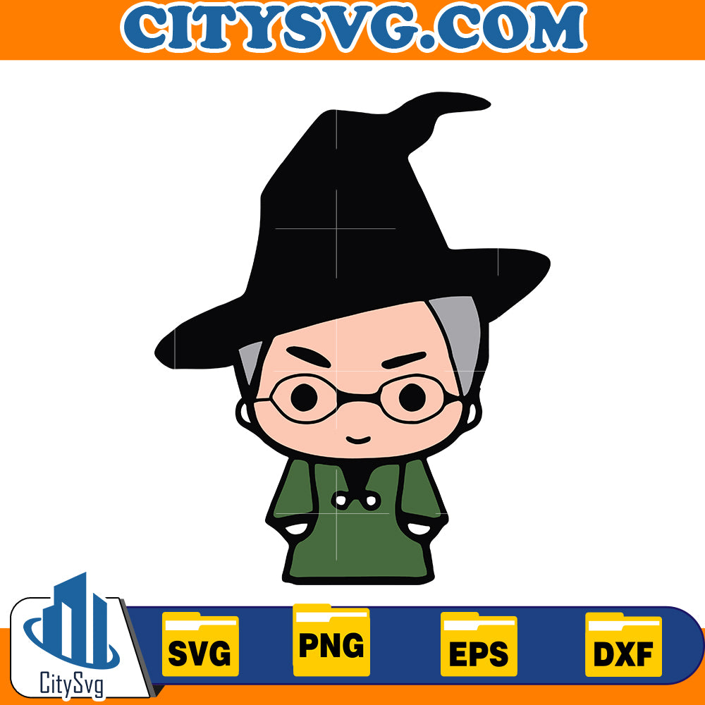 Chibi cute Minerva McGonagall svg