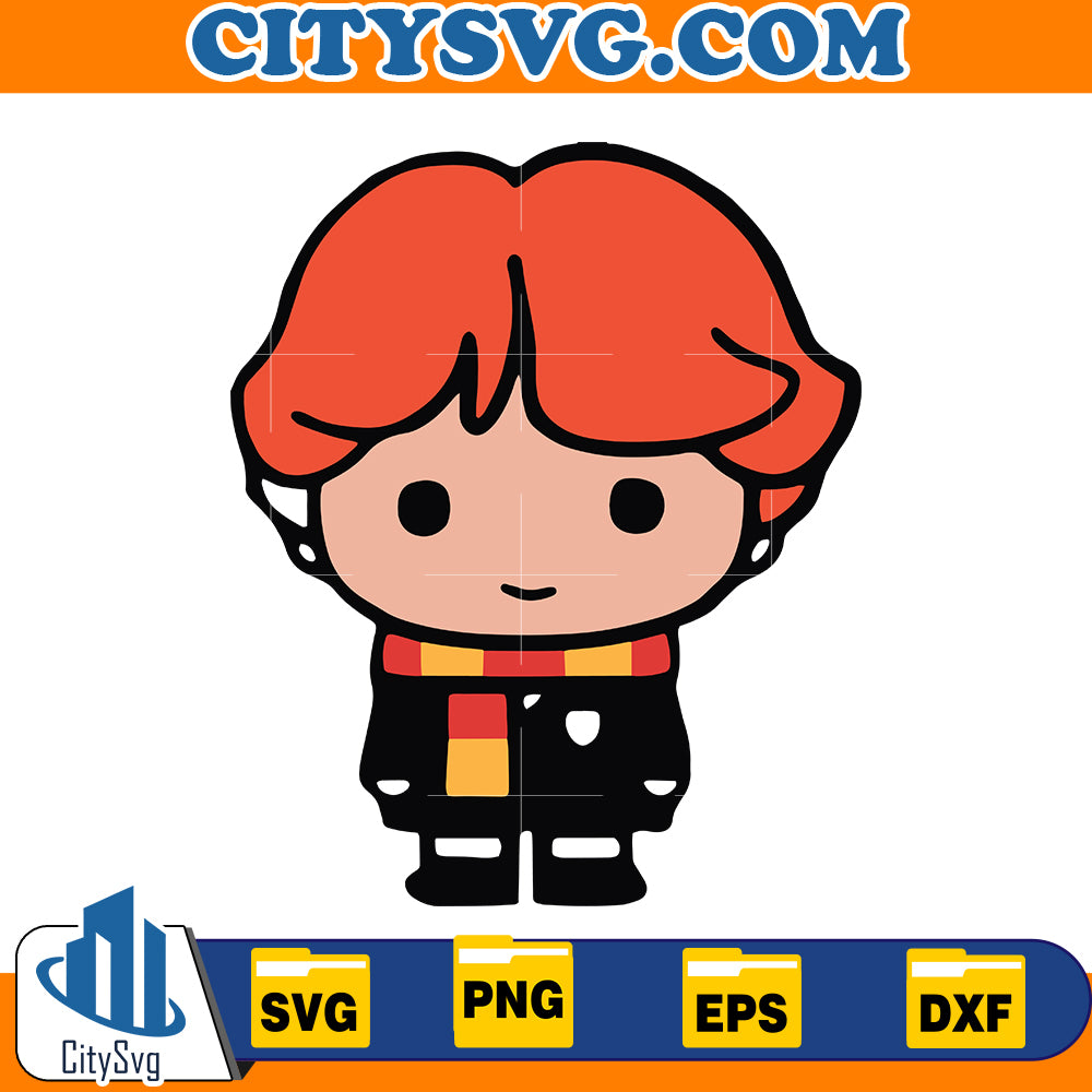 Chibi cute Ron Weasley svg