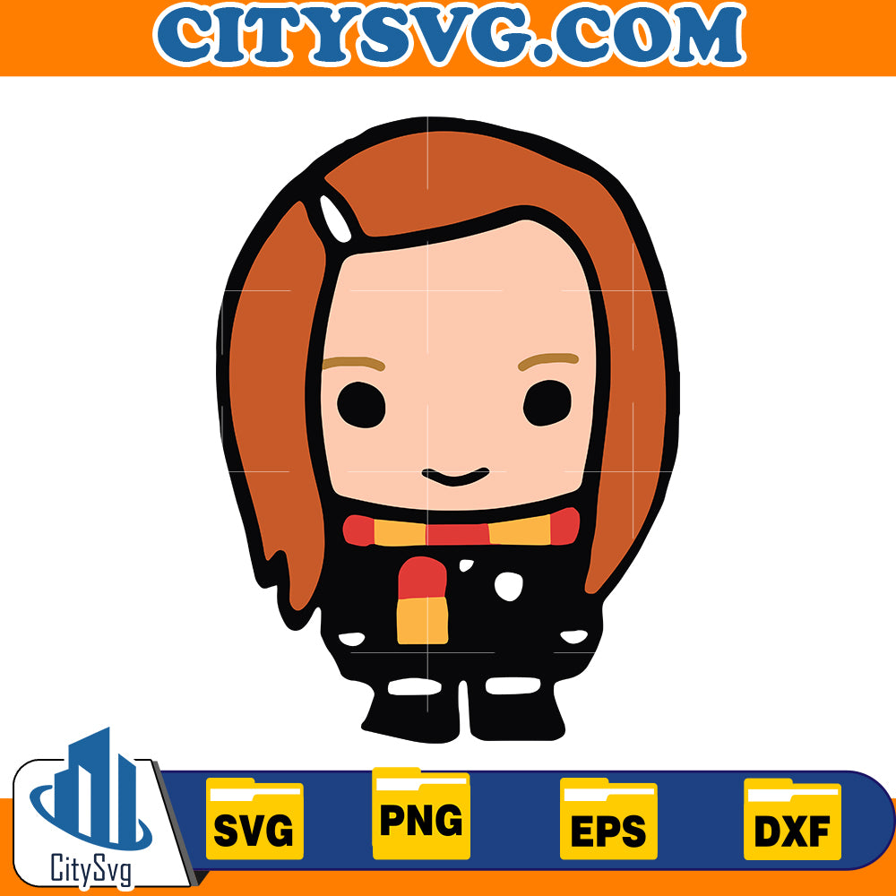 Chibi cute Ginny Weasley svg