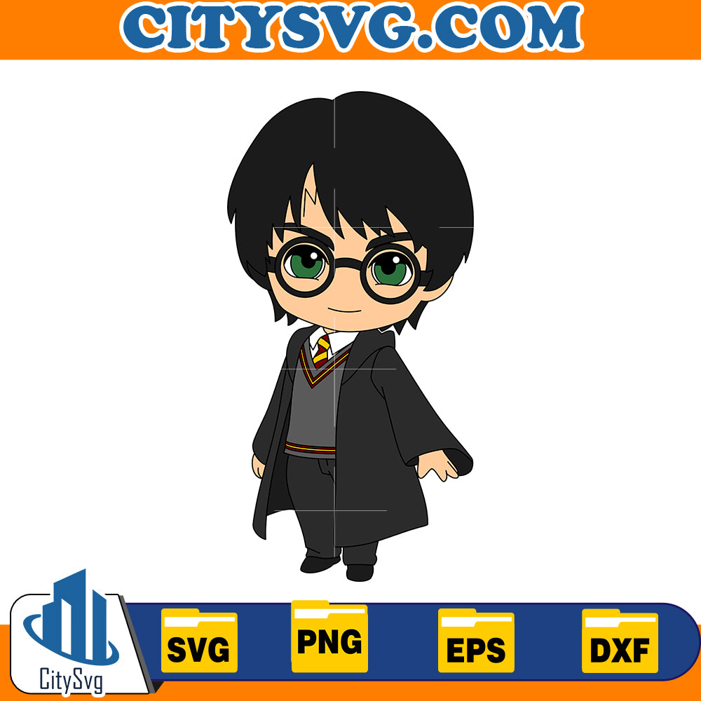 Chibi cute harry potter svg