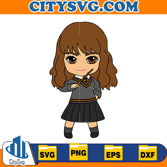 Chibi cute Hermione Granger svg