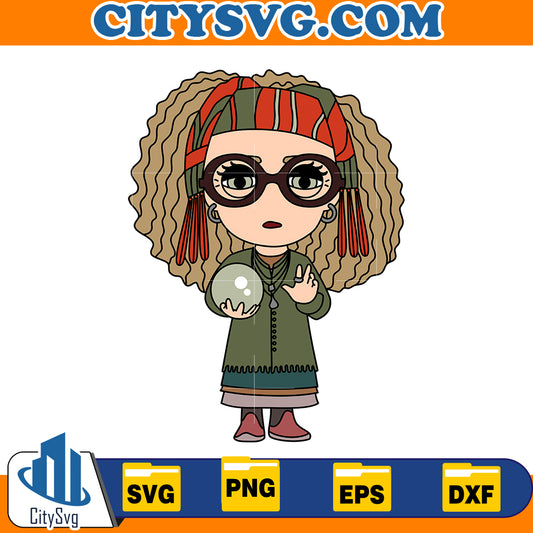 Chibi cute Sybill Trelawney svg