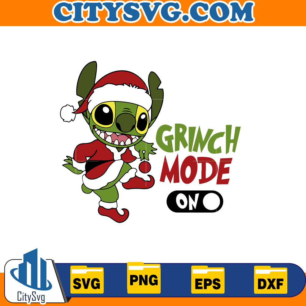 Stitch Grinch Mode On Svg