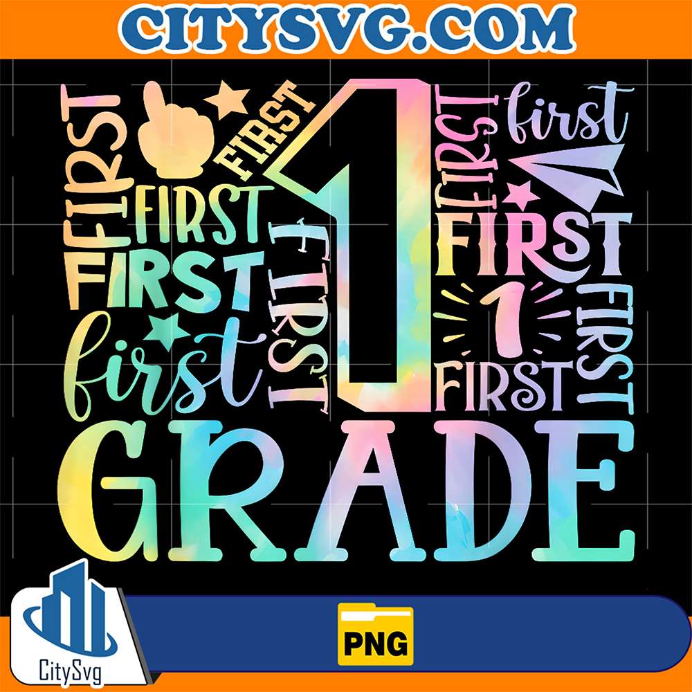 1st-Grade-Typography-Team-Tie-Dye-Back-to-School-Teacher-Kid-Png