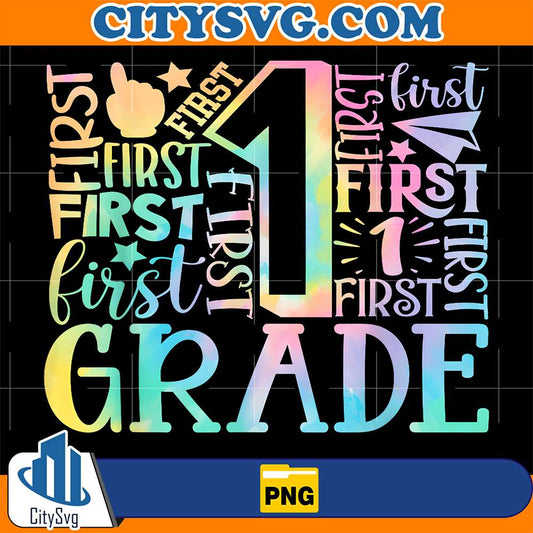 1st-Grade-Typography-Team-Tie-Dye-Back-to-School-Teacher-Kid-Png
