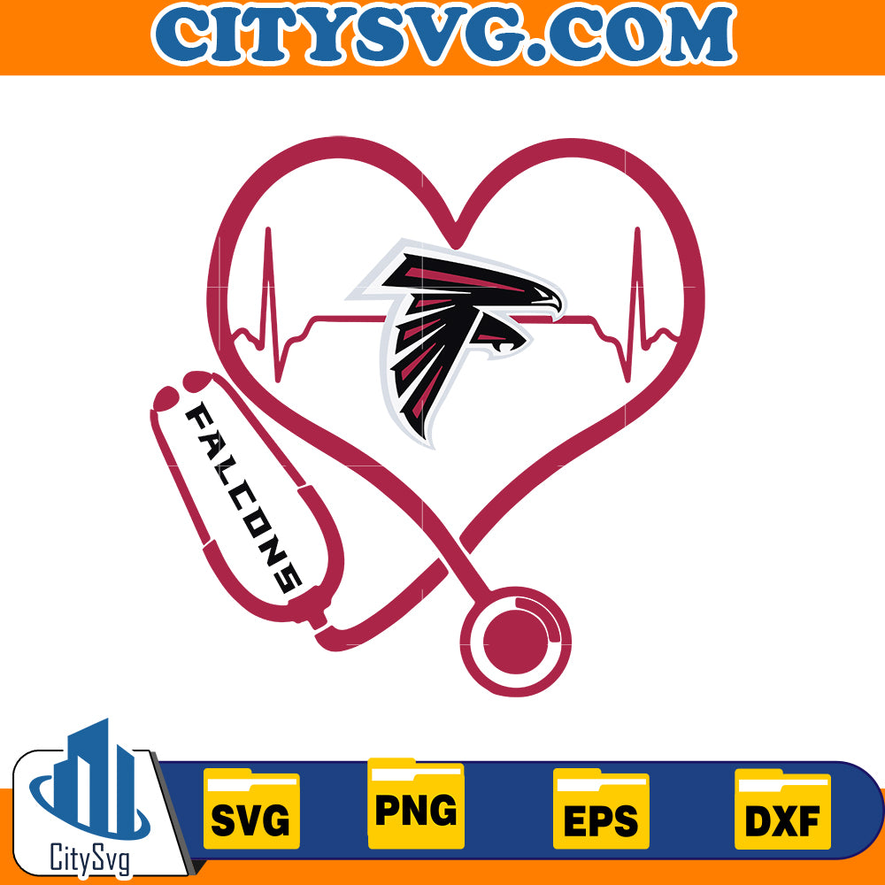 Heart Atlanta Falcons Svg