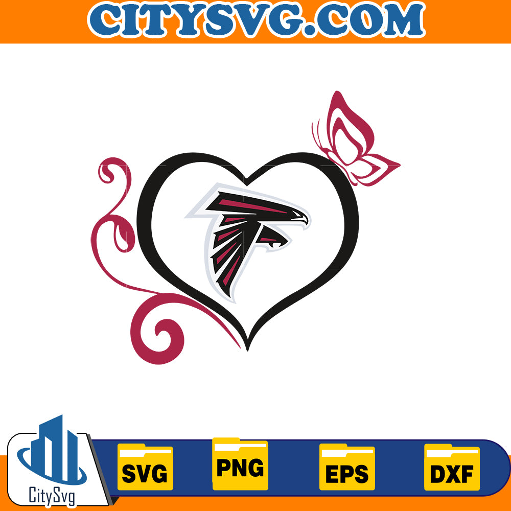 Heart Atlanta Falcons Svg