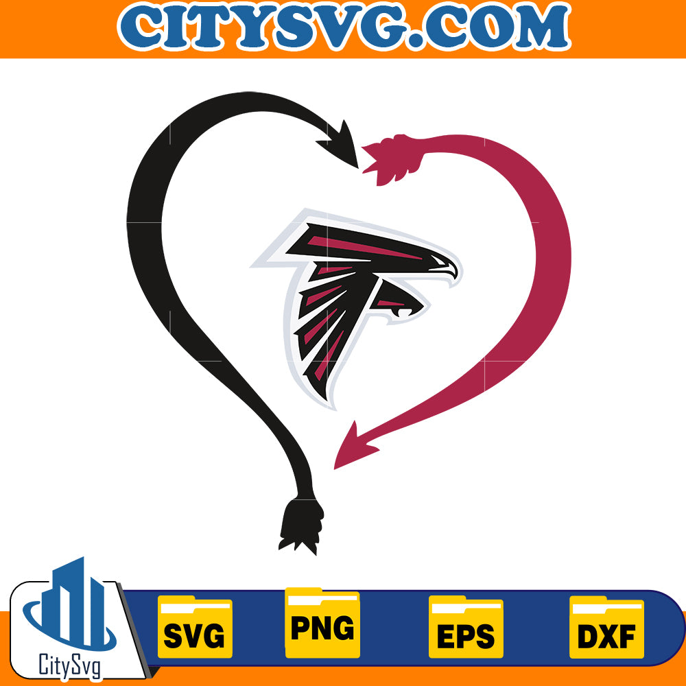 Heart Atlanta Falcons Svg