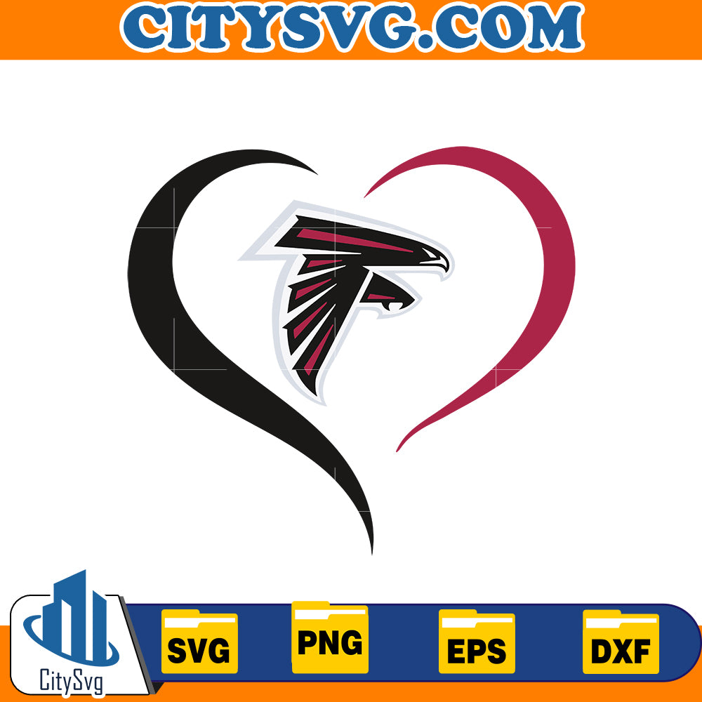 Heart Atlanta Falcons Svg