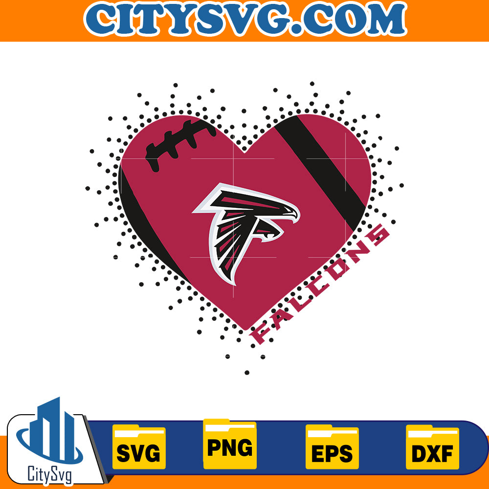 Heart Atlanta Falcons Svg