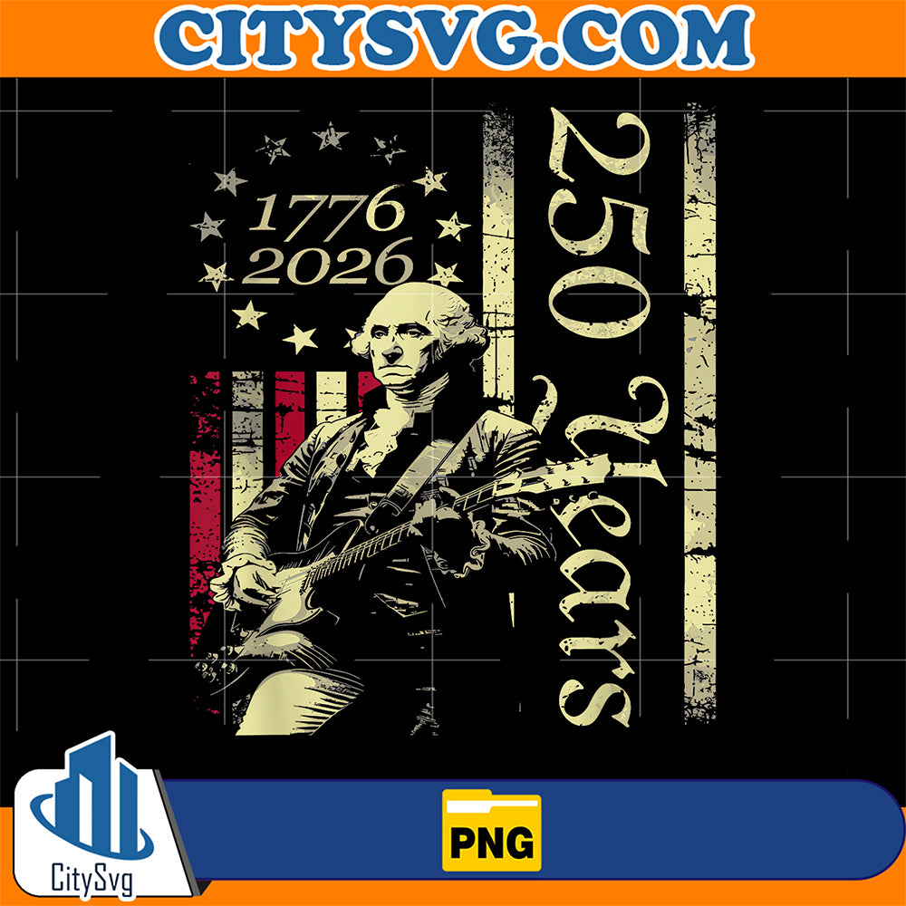 250-Years-Patriot-Guitar-American-Flag-4th-of-July-1776-2026-Png