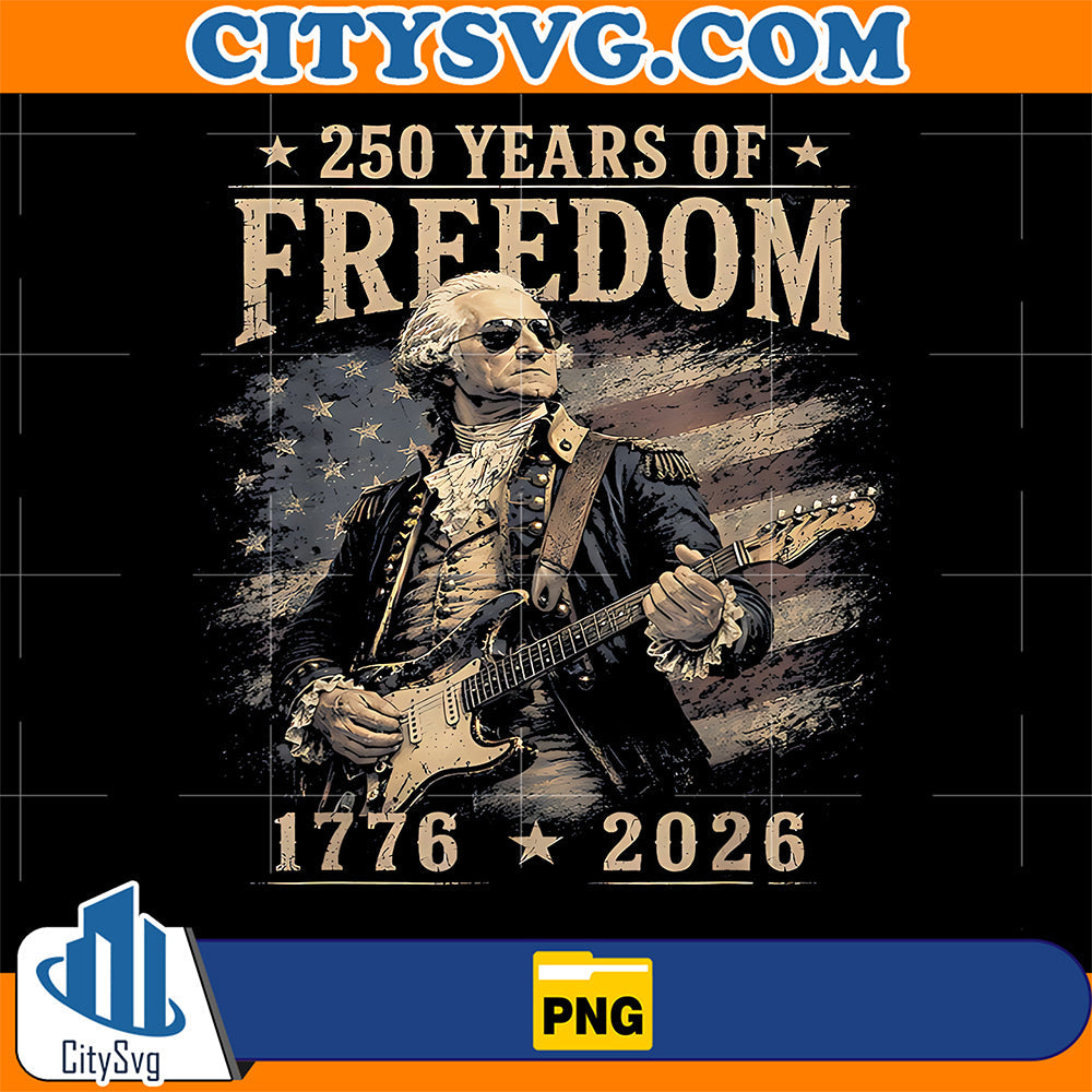 250th-Anniversary-George-Washington-Playing-Guitar-4th-Of-July-Png