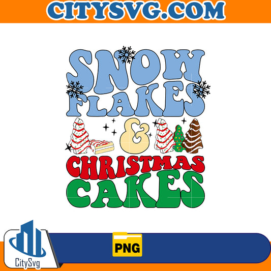 Snow flakes & christmas cakes Png