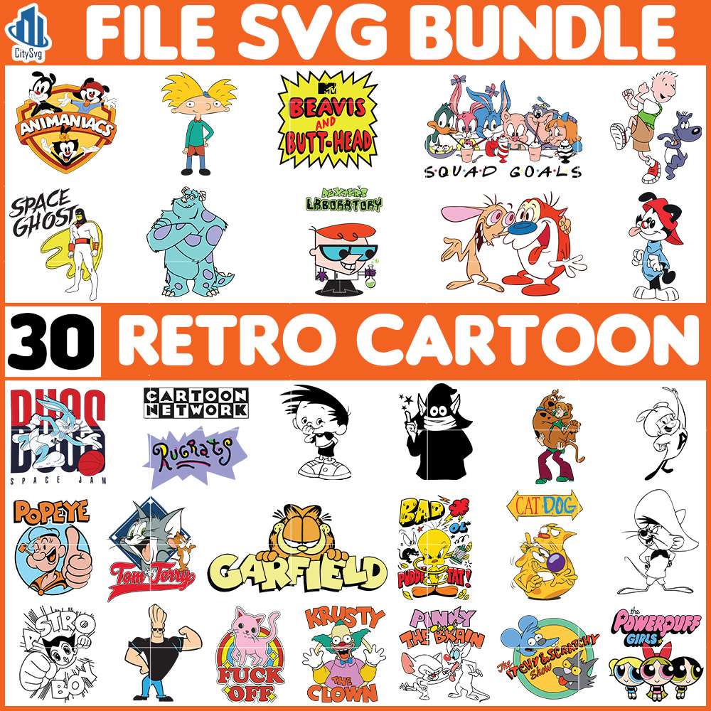 30-File-Retro-Cartoon-Bundle-Svg