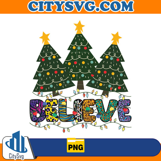 Believe Christmas Tree Png