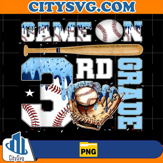 3rd-Grade-Back-To-School-Baseball-Drip-Ice-Cream-Game-On-Png