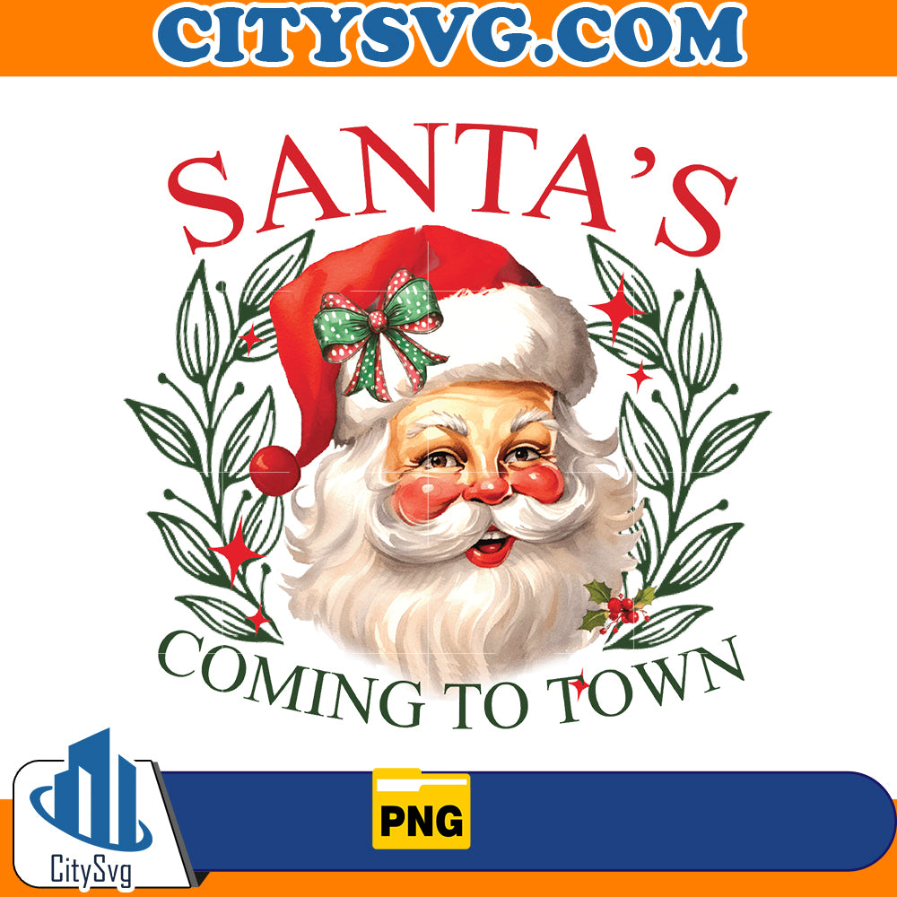 Santa's coming to town Png