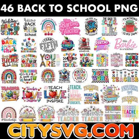 46 File Back To School Bundle Png CitySvg