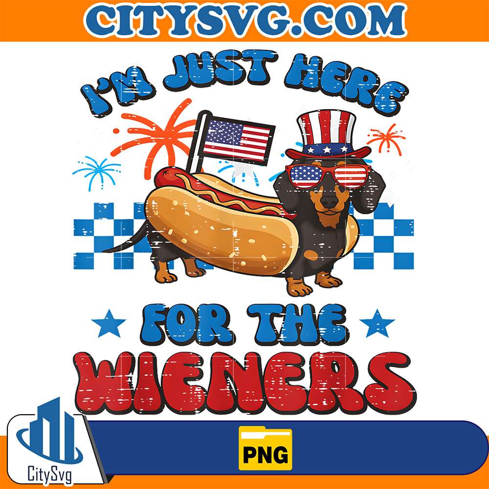4th-Of-July-Dog-Here-For-Wieners-Dachshund-Hotdog-Png