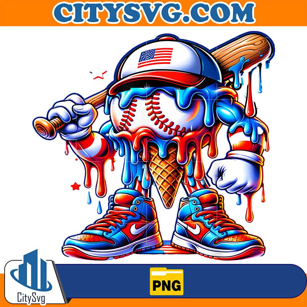 4th-Of-July-Red-White-And-Blue-Baseball-Ice-Cream-Drip-Boys-Png