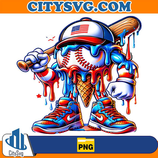 4th-Of-July-Red-White-And-Blue-Baseball-Ice-Cream-Drip-Boys-Png