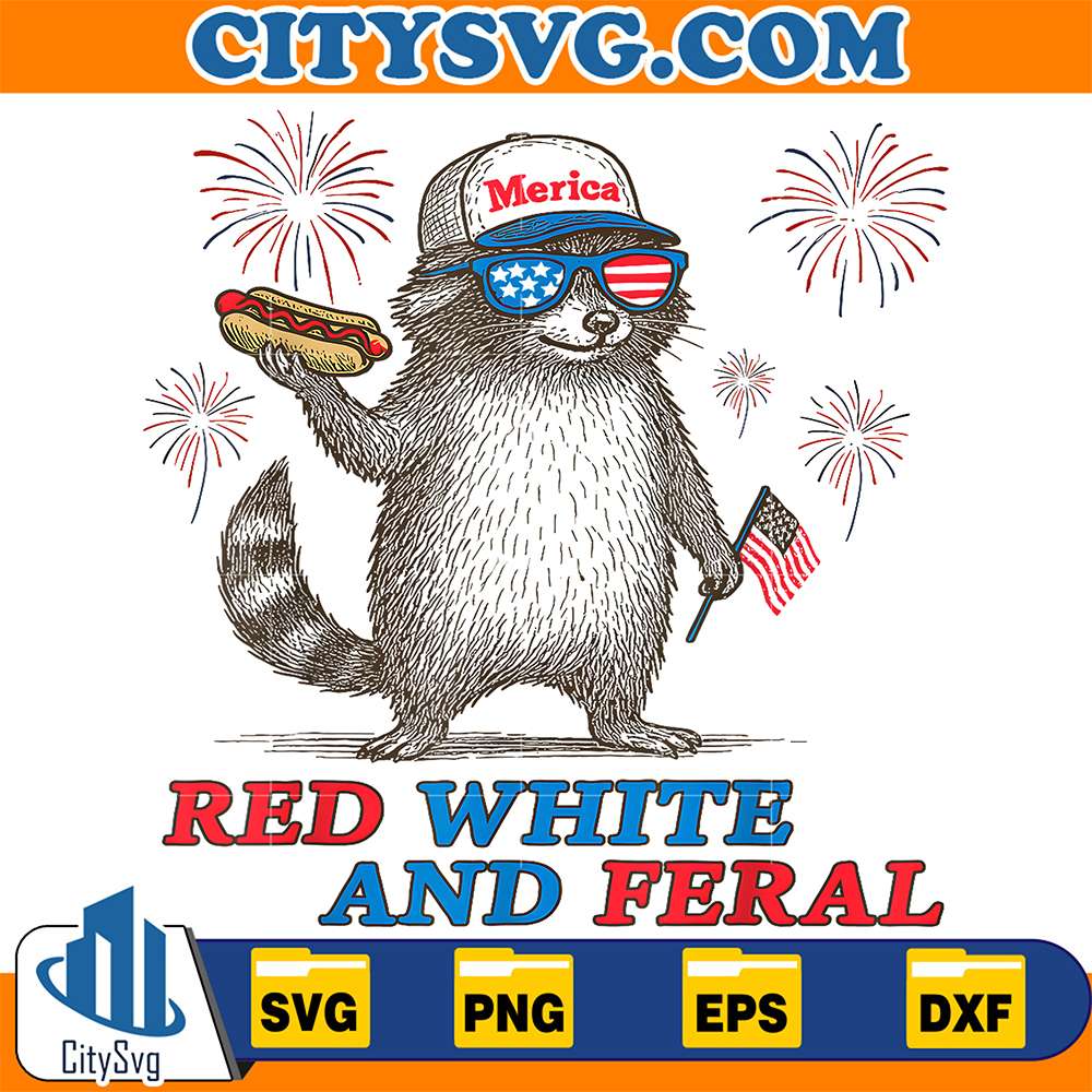 4th-Of-July-Red-White-And-Feral-Raccoon-USA-Flag-Fireworks-Svg