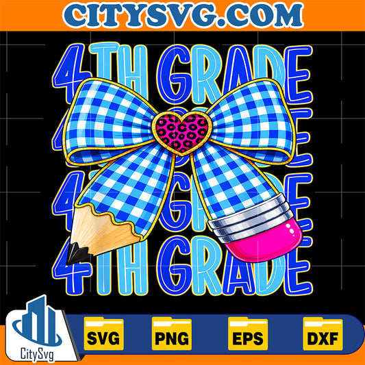 4th Grade Coquette Bow School Girl Back To School Svg CitySvg