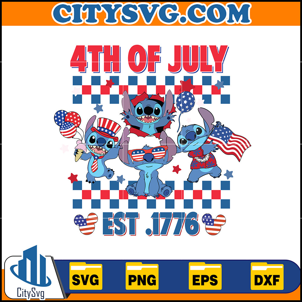 4thofJulyBlueStitchEst.1776Svg