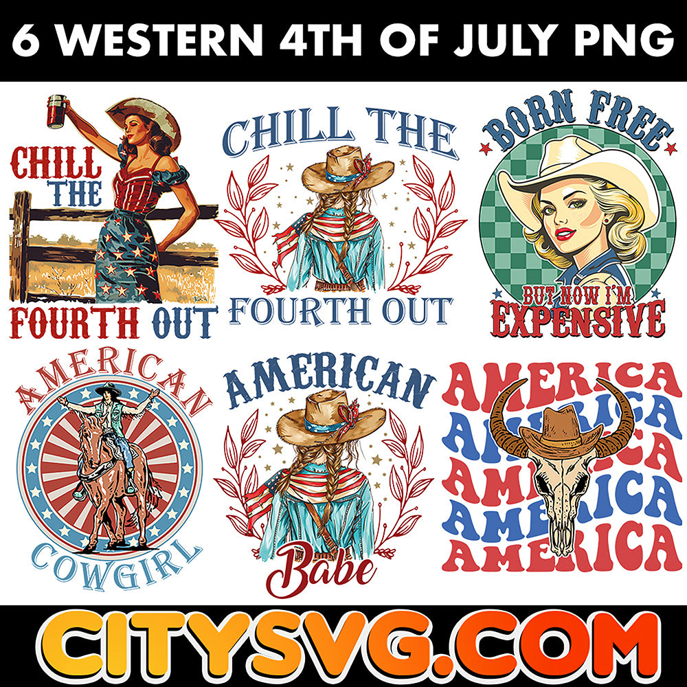 Western 4th Of july Png, Digital Download