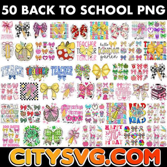 50 File Back To School Bundle Png CitySvg