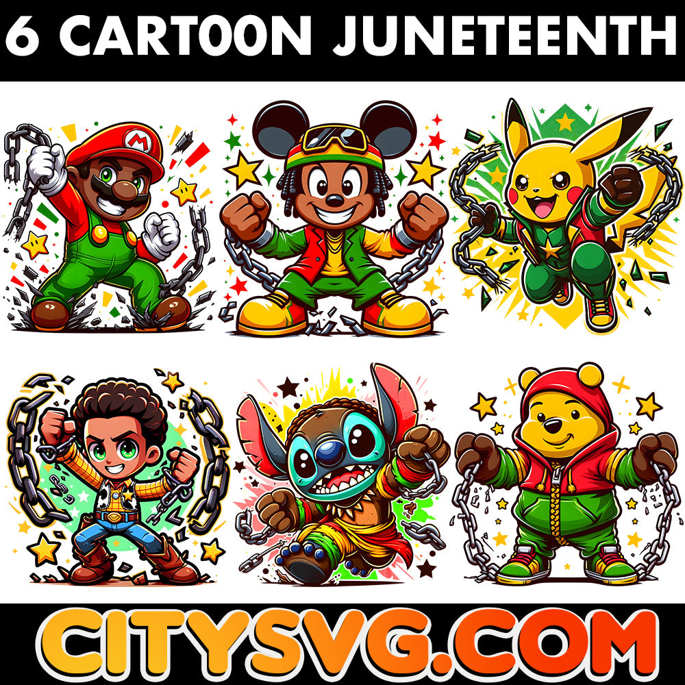 5+ Juneteenth Cartoon Png Bundle, Digital Download