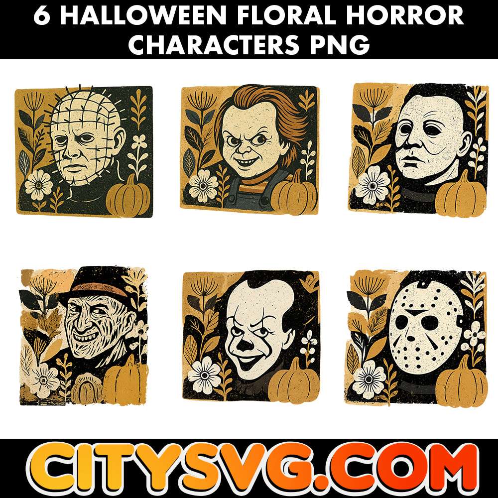 6-File-Halloween-Floral-Horror-Characters-Bundle-Png
