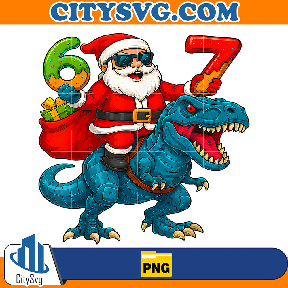 67-Six-Seven-Dinosaur-Santa-Christmas-Png