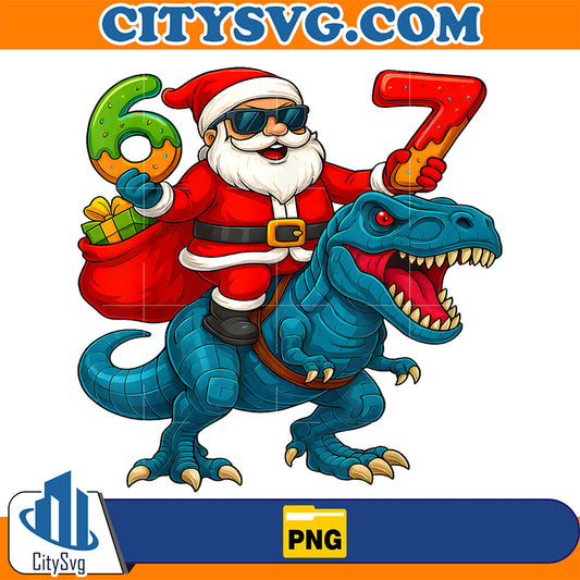 67-Six-Seven-Dinosaur-Santa-Christmas-Png