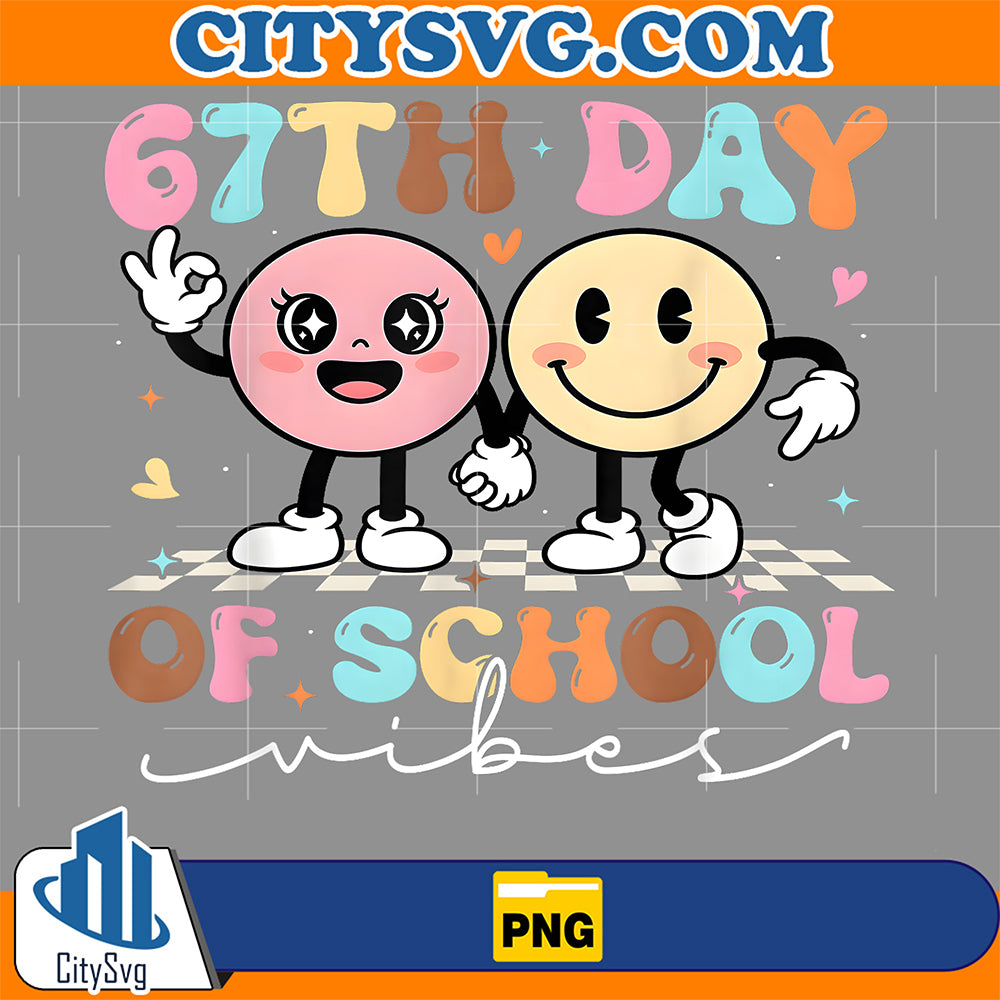 67th-Day-Of-School-Vibes-Smile-Face-Boy-Girl-Teacher-Png