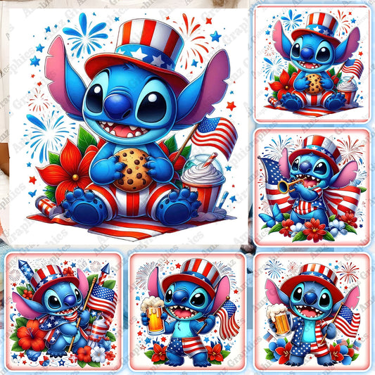 6+ Cartoon Fourth Of July PNG Bundle, File Digital Download