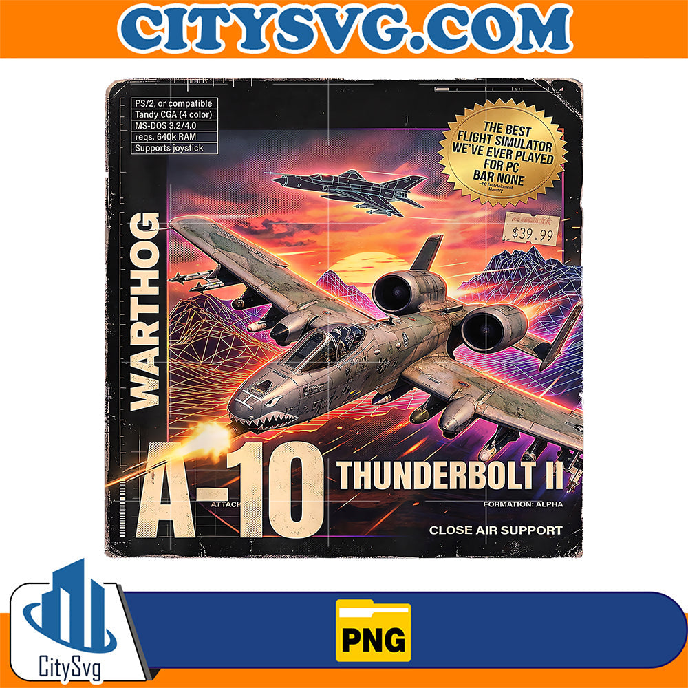 A-10-Warthog-Thunderbolt-II-Vintage-Game-Cover-Png