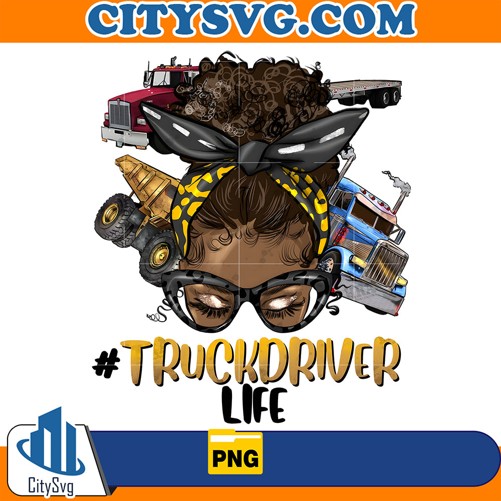 AfroMessyBun18WheelersTruckDriverLifePng