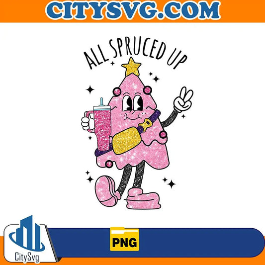 All Spruced Up Tree Pink Christmas Png